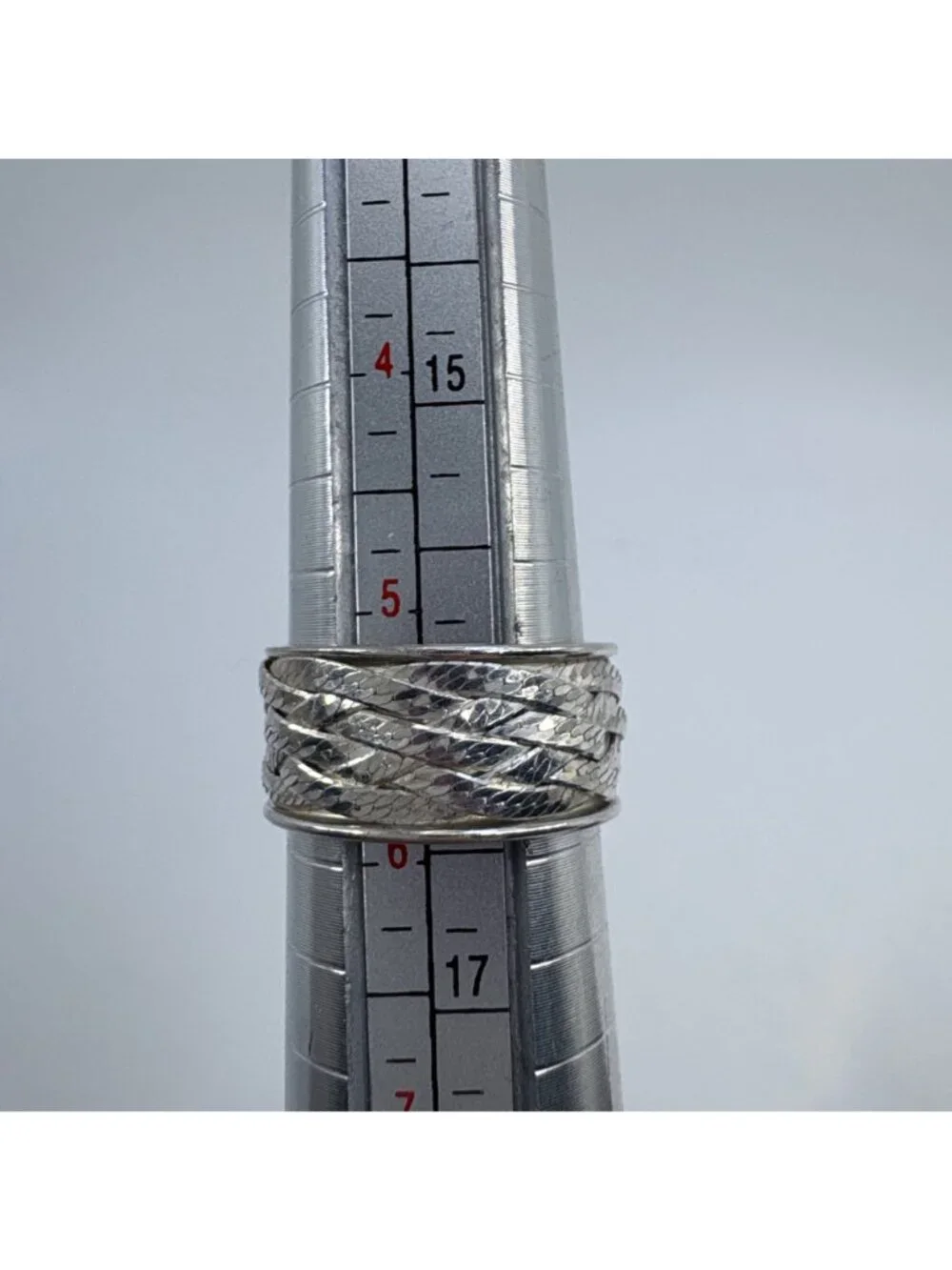 Herringbone Wrap Design Band Sterling Silver 925 Ring Size 5.5